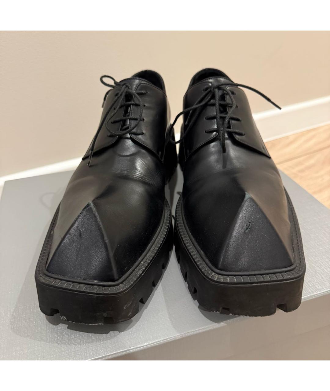 BALENCIAGA Черные кожаные туфли, фото 2