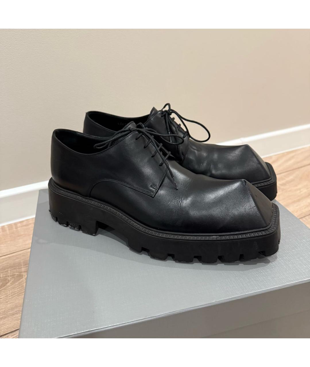 BALENCIAGA Черные кожаные туфли, фото 8