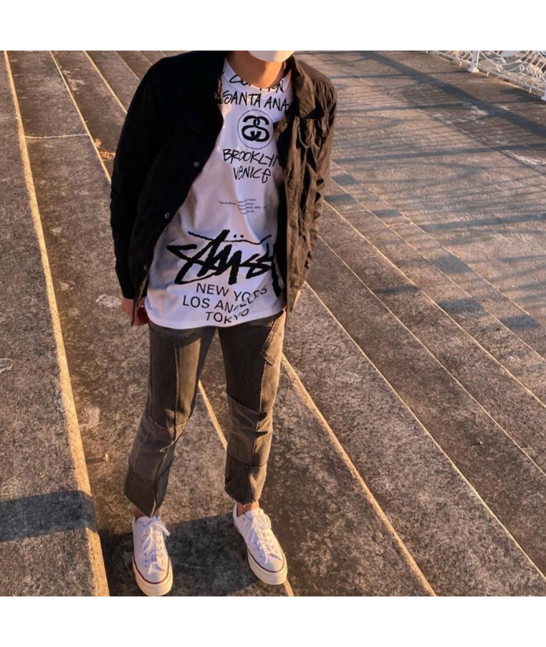 STUSSY Белая футболка, фото 4