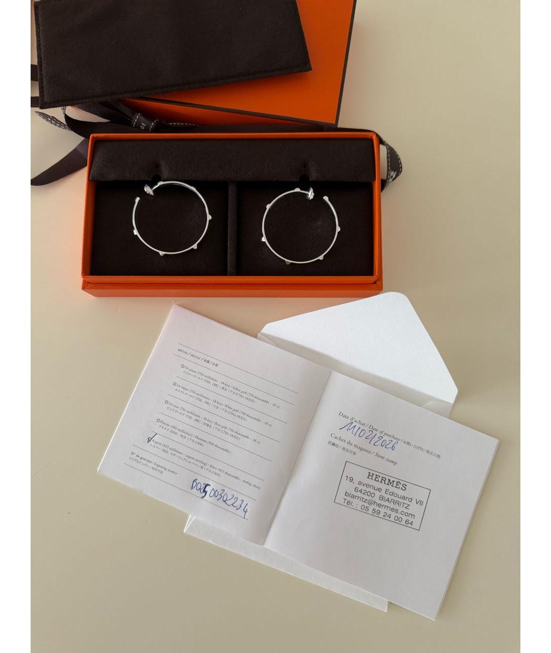 HERMES Серебряные серебряные серьги, фото 7