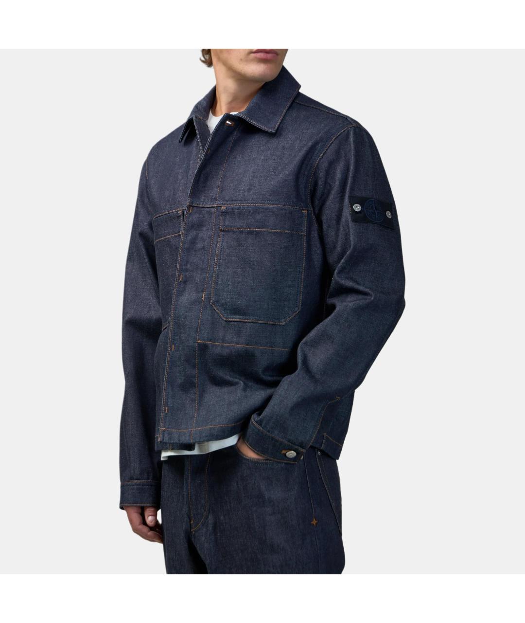 STONE ISLAND Синяя деним куртка, фото 3