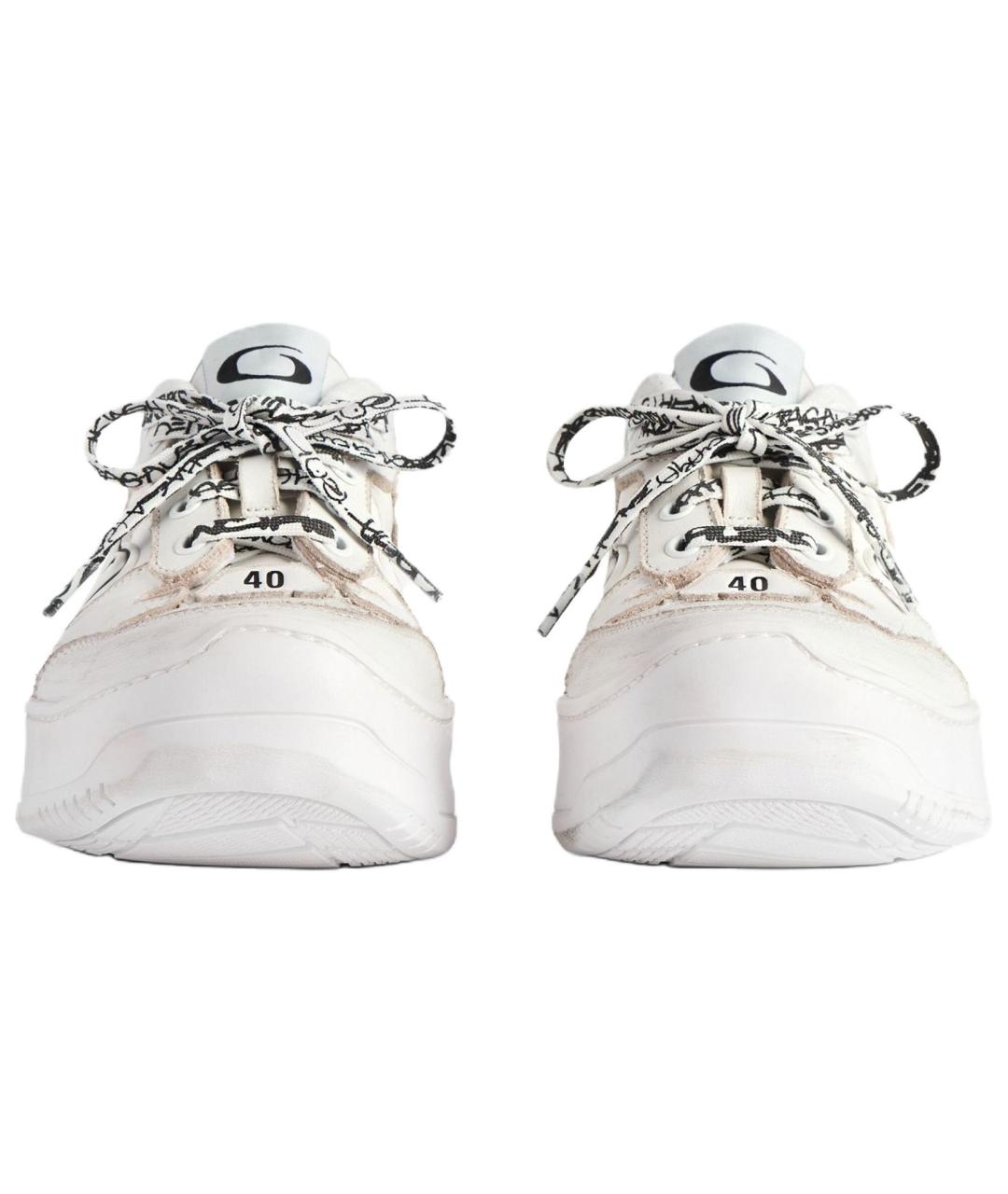 BALENCIAGA Белые кожаные кроссовки, фото 5