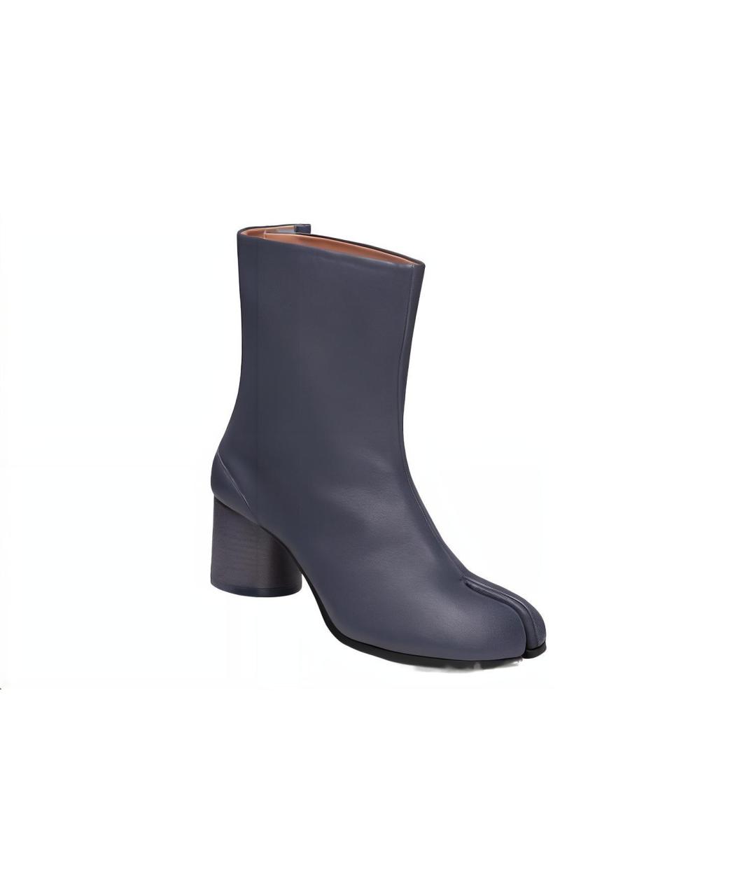 MAISON MARGIELA Синие кожаные сапоги, фото 4