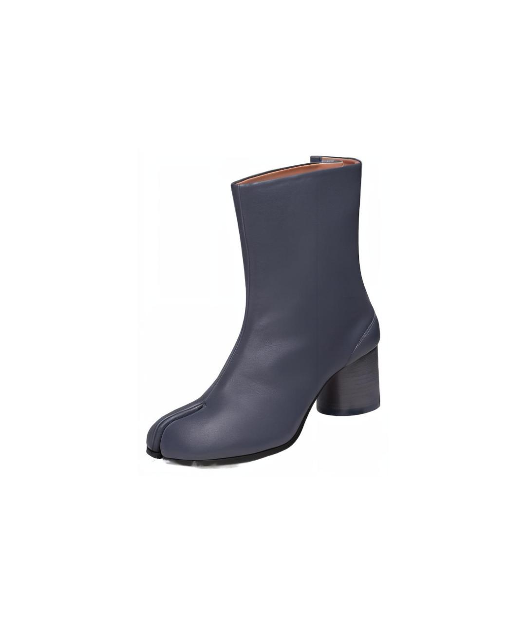 MAISON MARGIELA Синие кожаные сапоги, фото 3