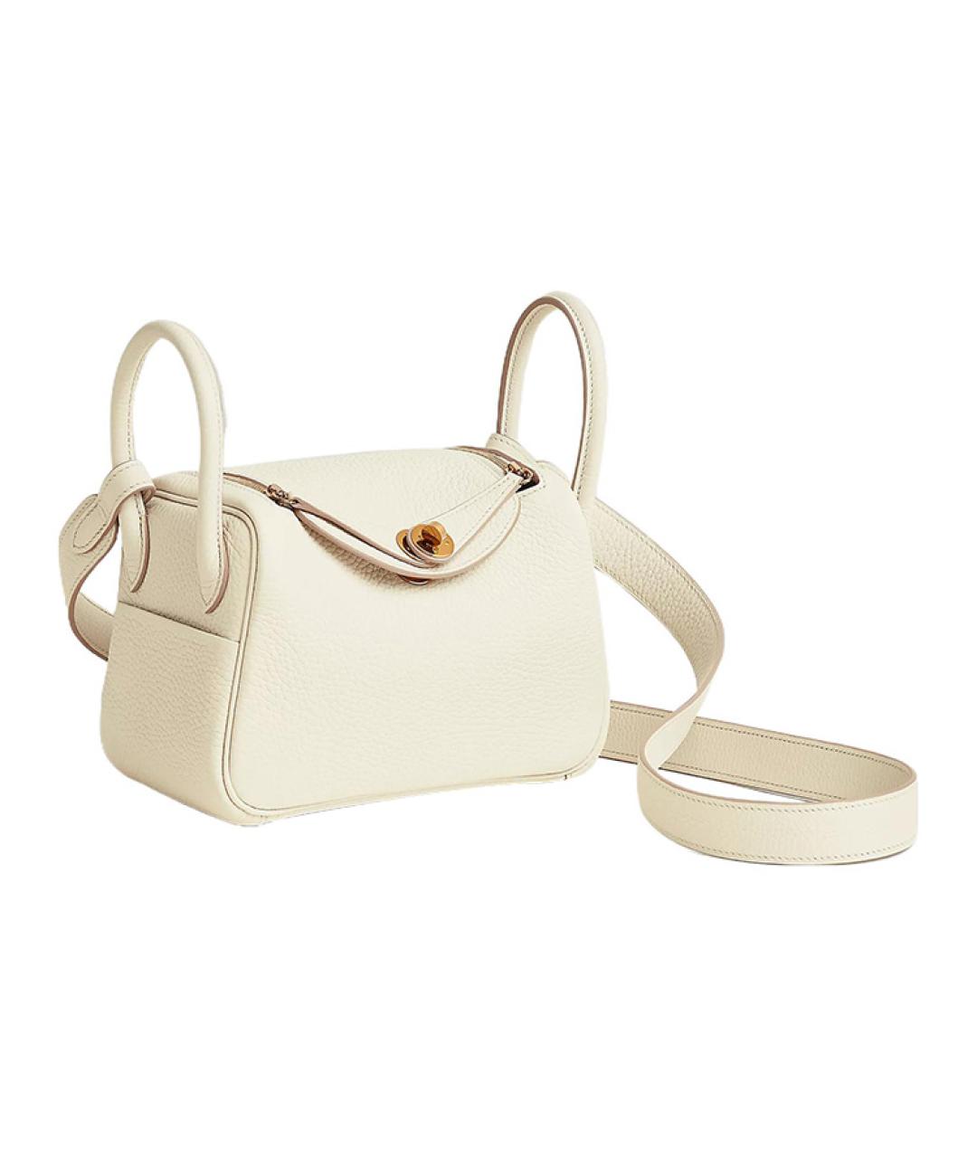 HERMES Белая кожаная сумка через плечо, фото 2