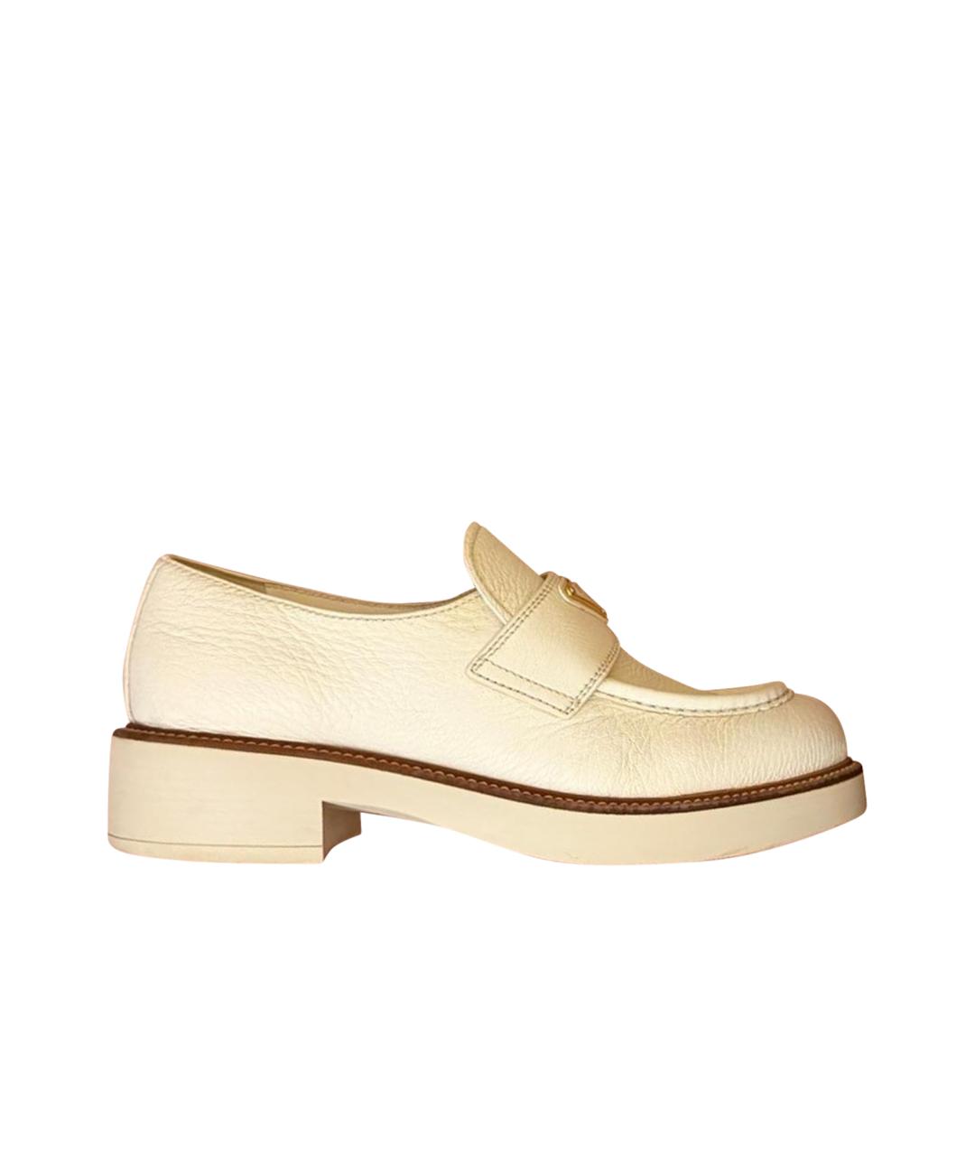 CHRISTIAN DIOR Белые кожаные лоферы, фото 1