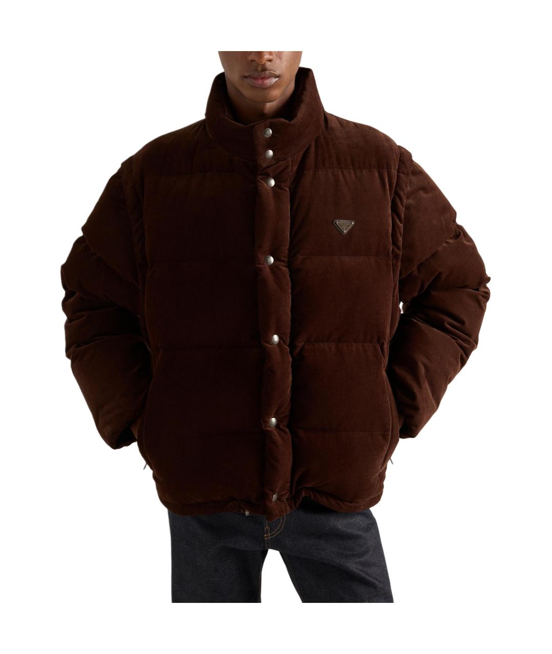 PRADA Коричневый пуховик, фото 2