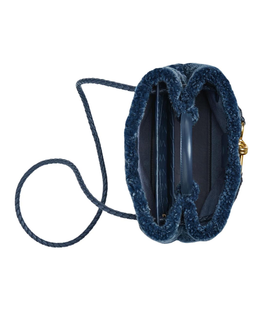 BOTTEGA VENETA Синяя сумка с короткими ручками, фото 5