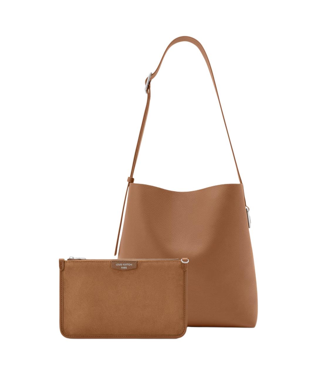 LOUIS VUITTON Коричневая кожаная сумка на плечо, фото 4