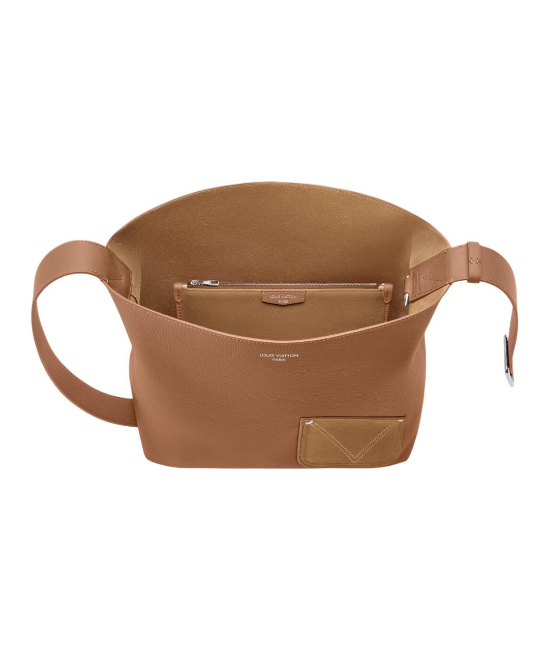 LOUIS VUITTON Коричневая кожаная сумка на плечо, фото 5