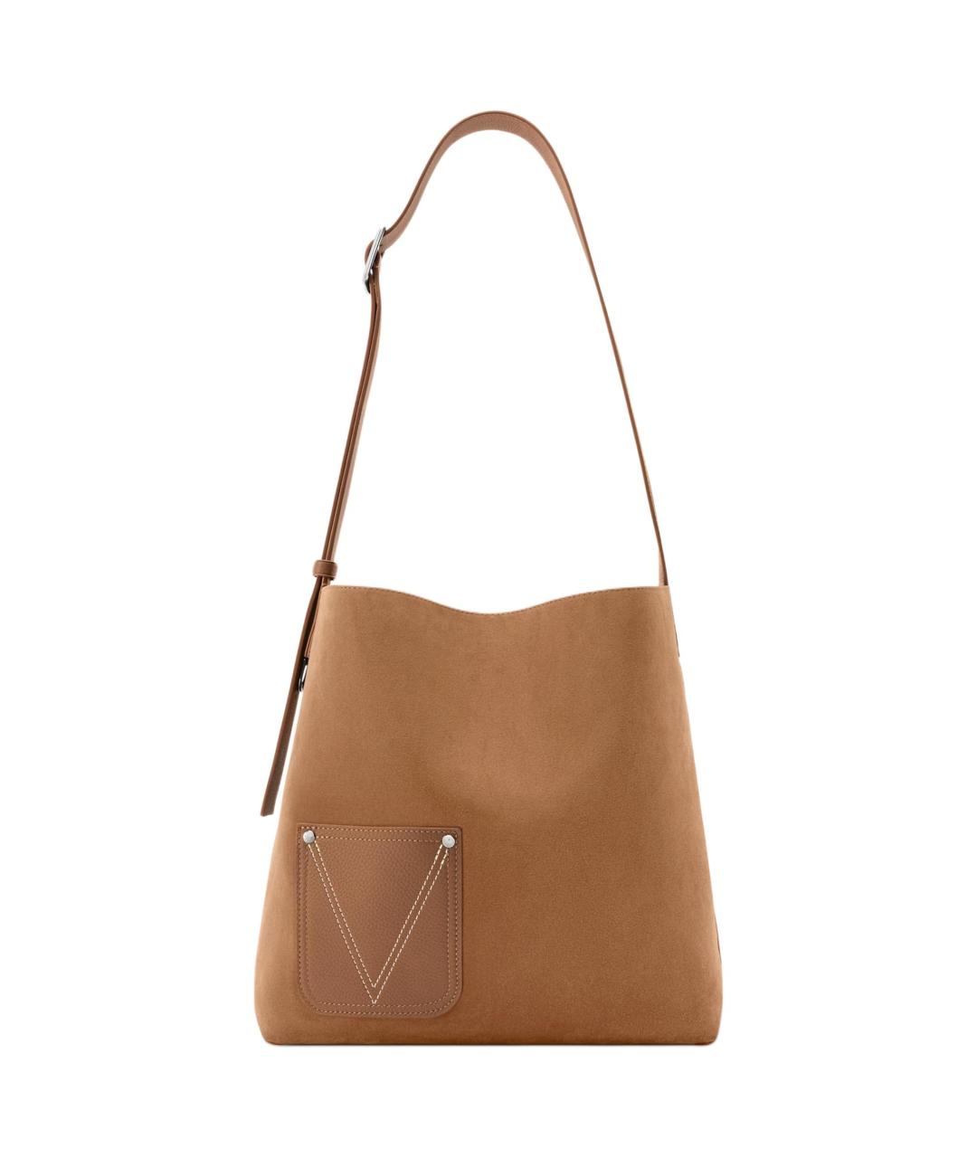 LOUIS VUITTON Коричневая кожаная сумка на плечо, фото 3