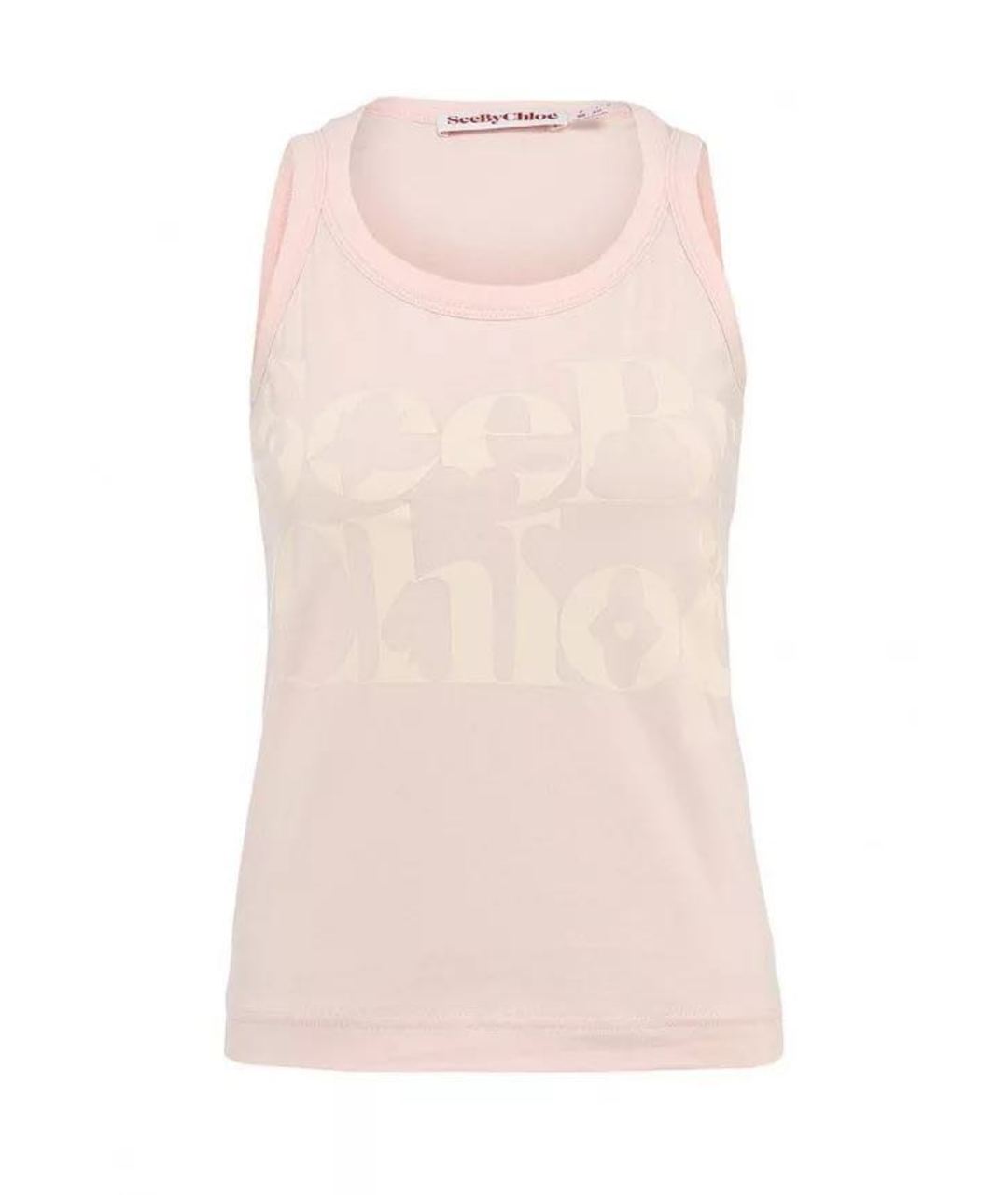 SEE BY CHLOE Розовая хлопко-эластановая футболка, фото 1