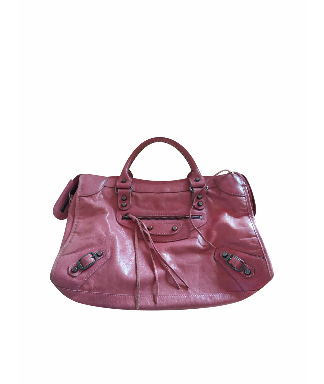BALENCIAGA Розовая кожаная сумка тоут, фото 1