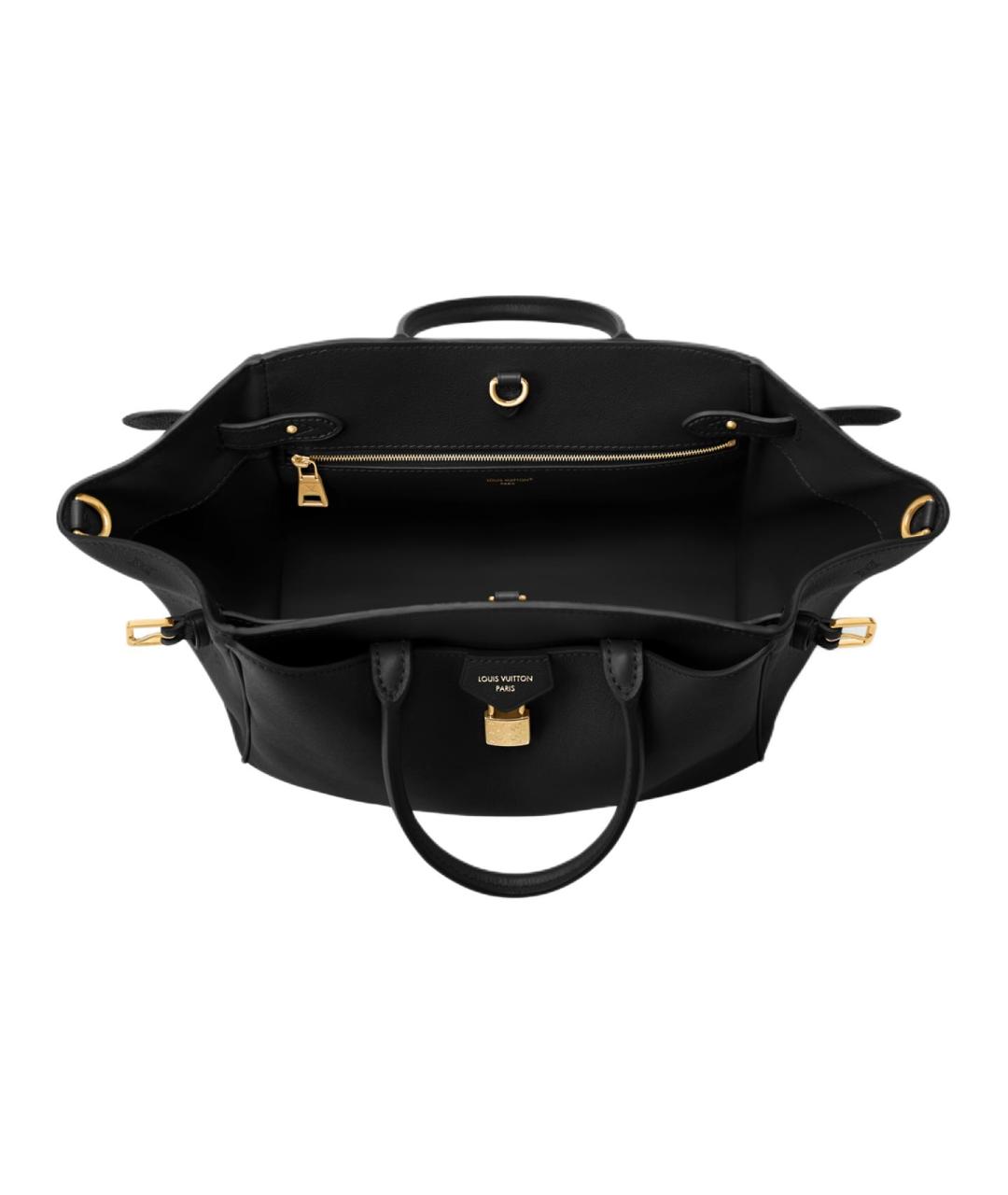 LOUIS VUITTON Черная кожаная сумка через плечо, фото 5