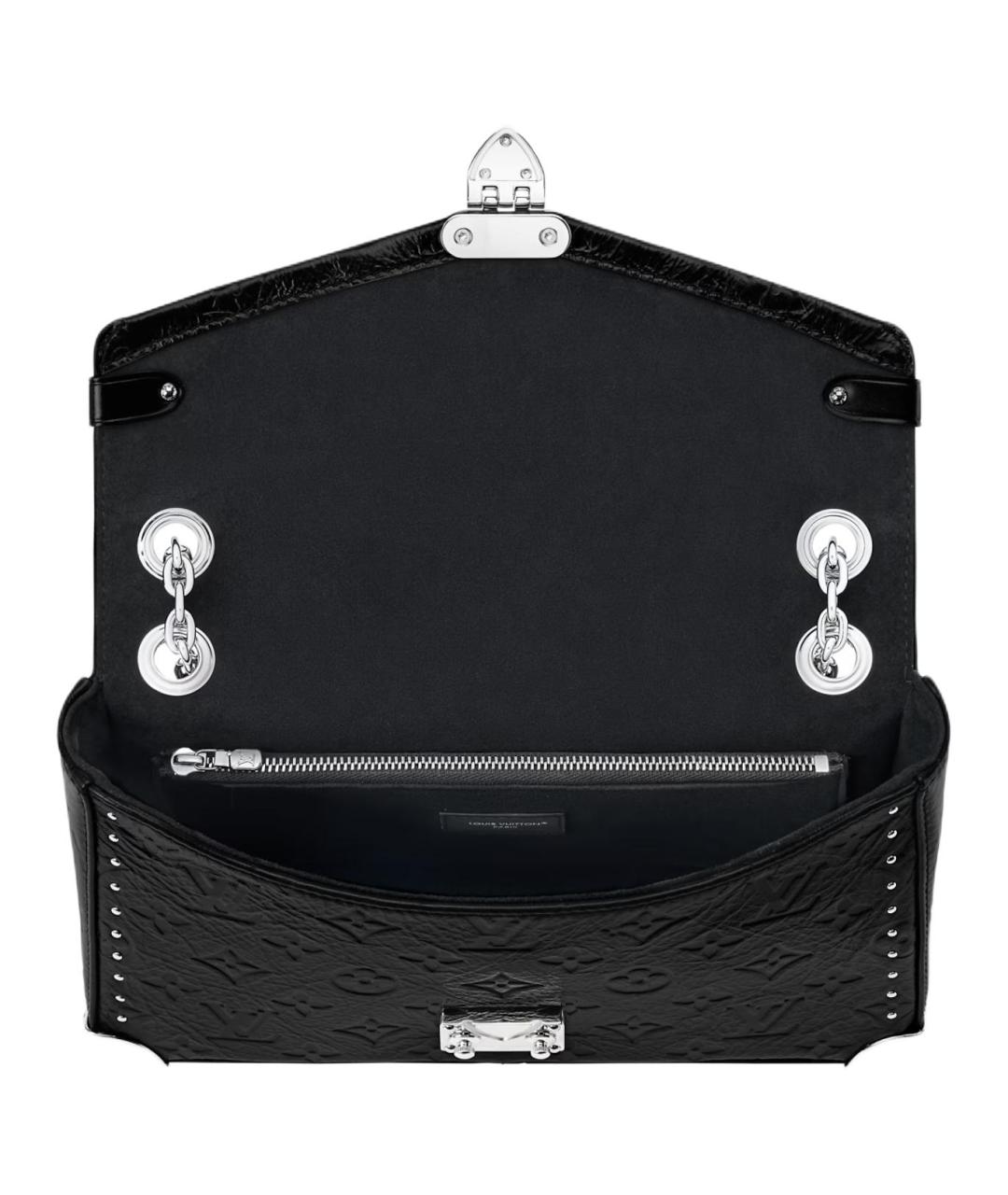 LOUIS VUITTON Черная кожаная сумка через плечо, фото 4