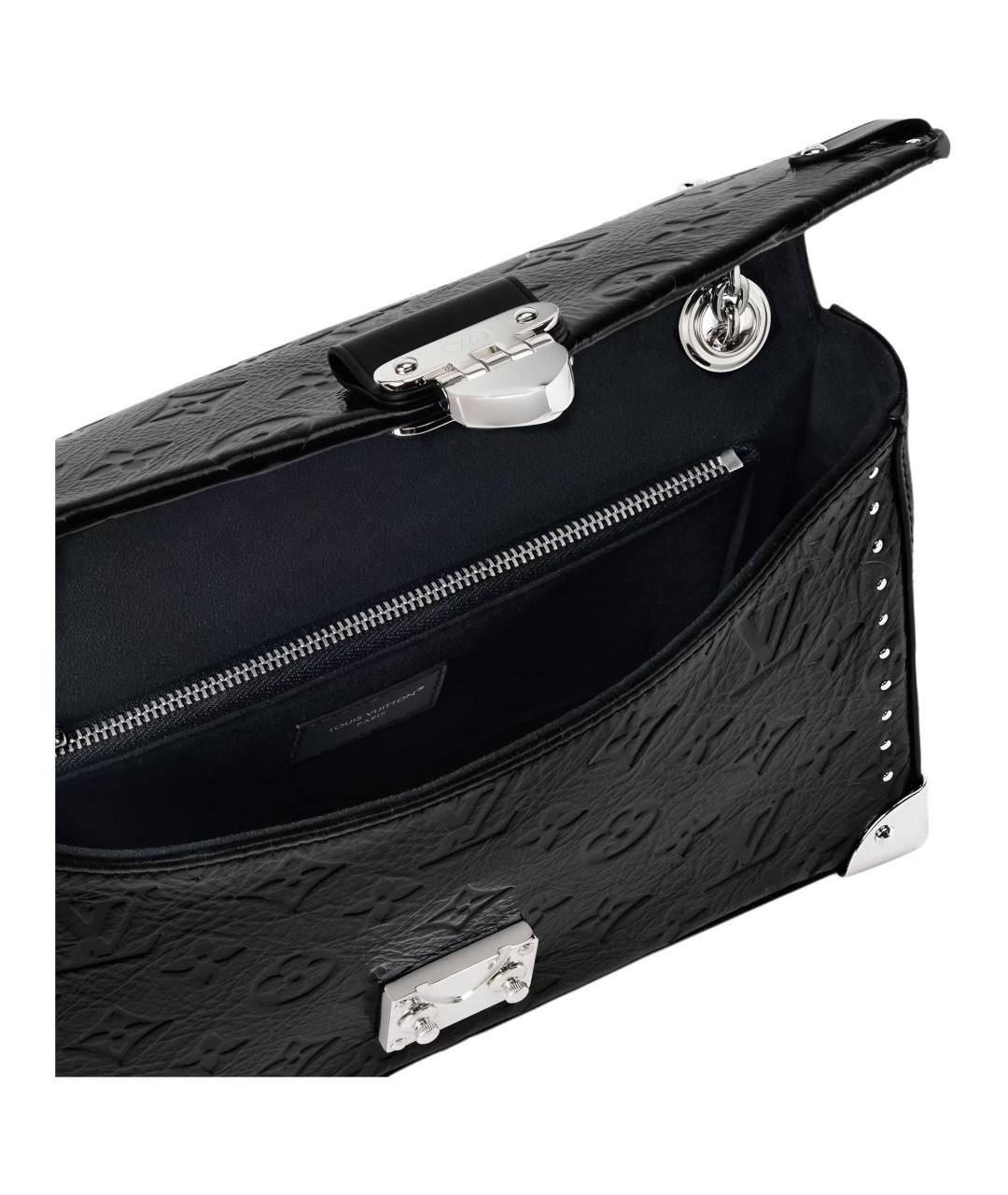 LOUIS VUITTON Черная кожаная сумка через плечо, фото 5