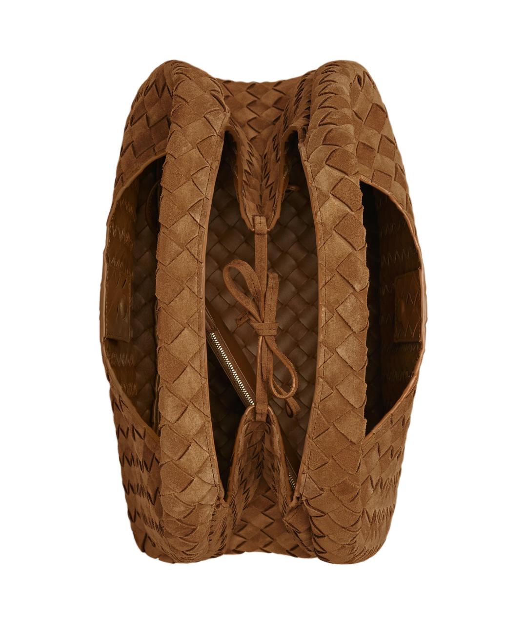 BOTTEGA VENETA Коричневая кожаная сумка с короткими ручками, фото 2