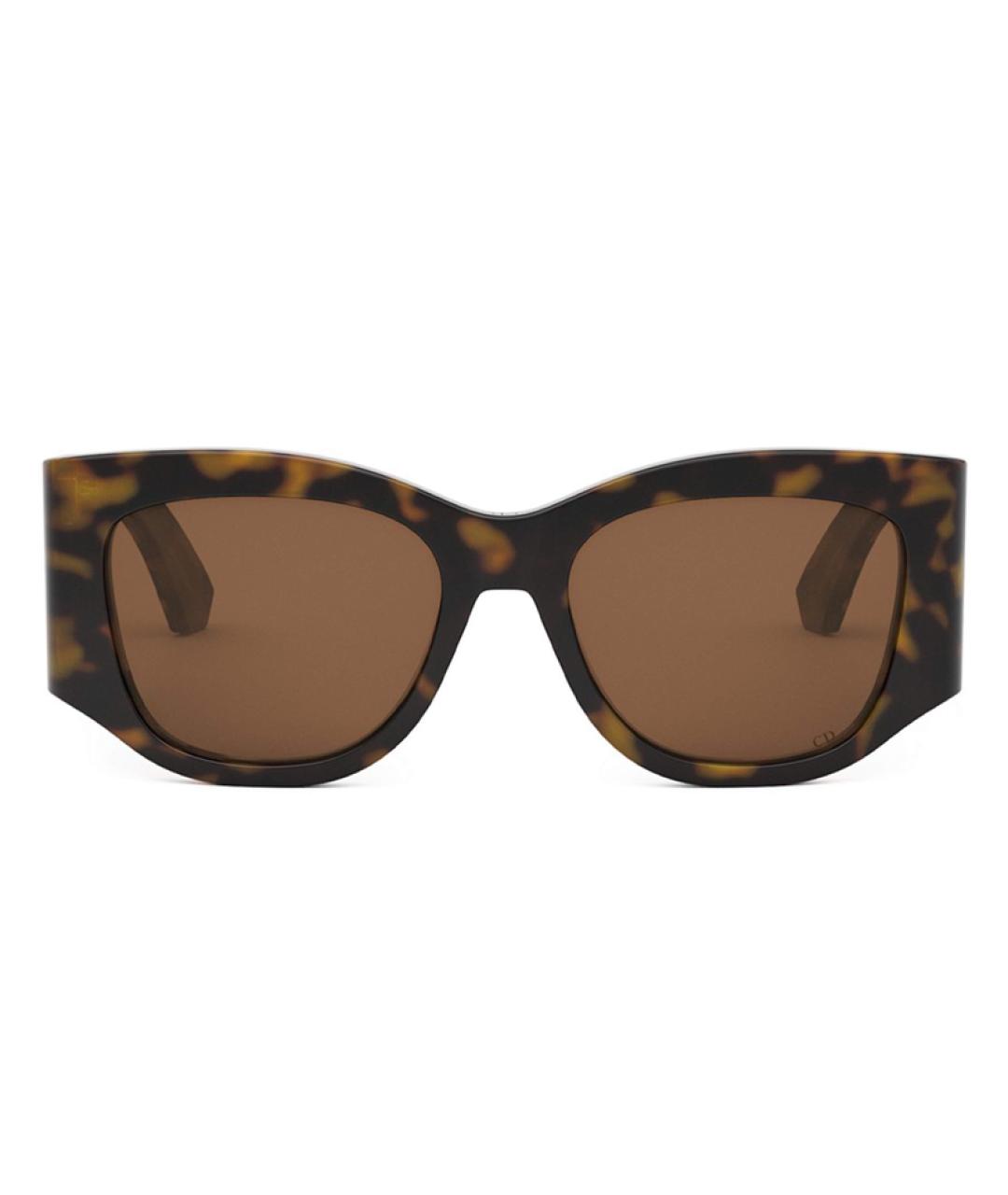 CHRISTIAN DIOR Коричневые пластиковые солнцезащитные очки, фото 2