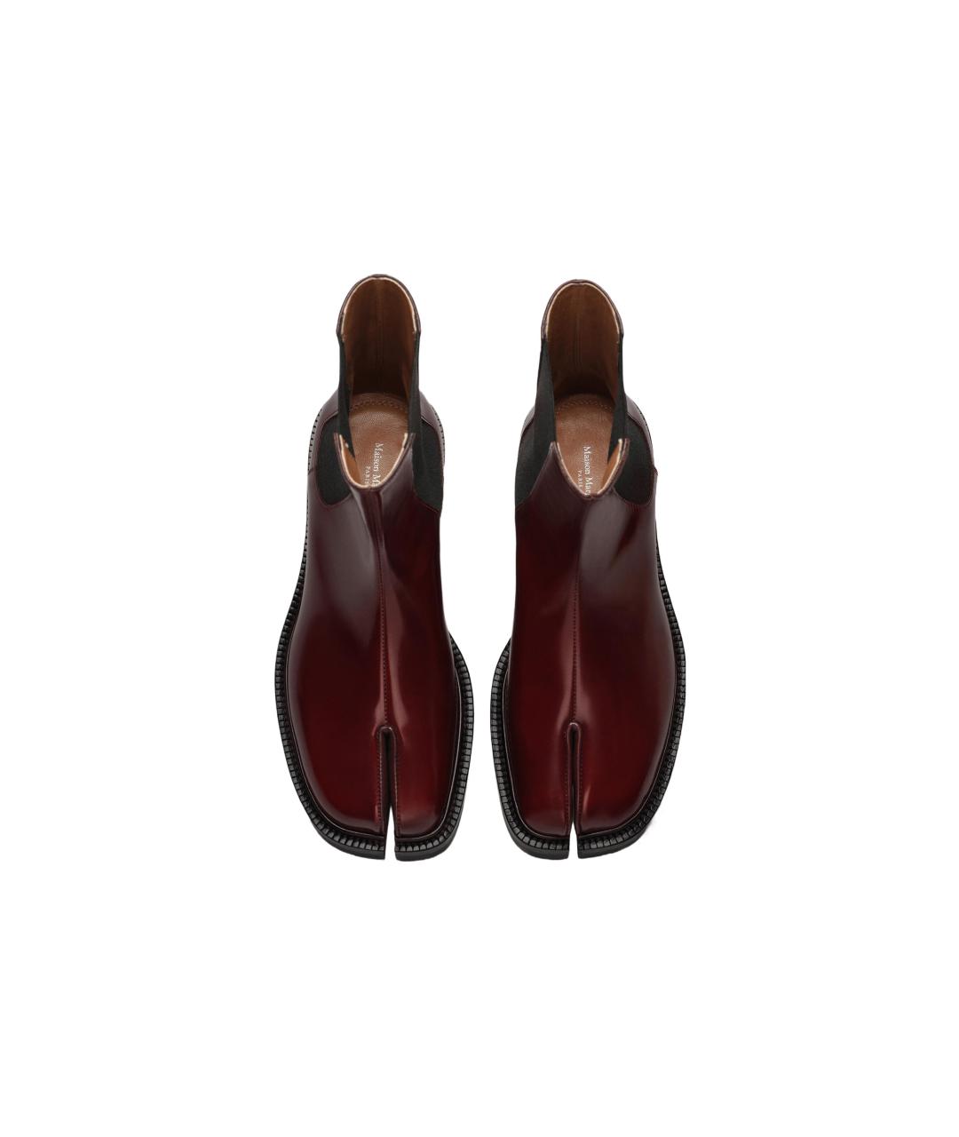 MAISON MARGIELA Бордовые кожаные полусапоги, фото 5
