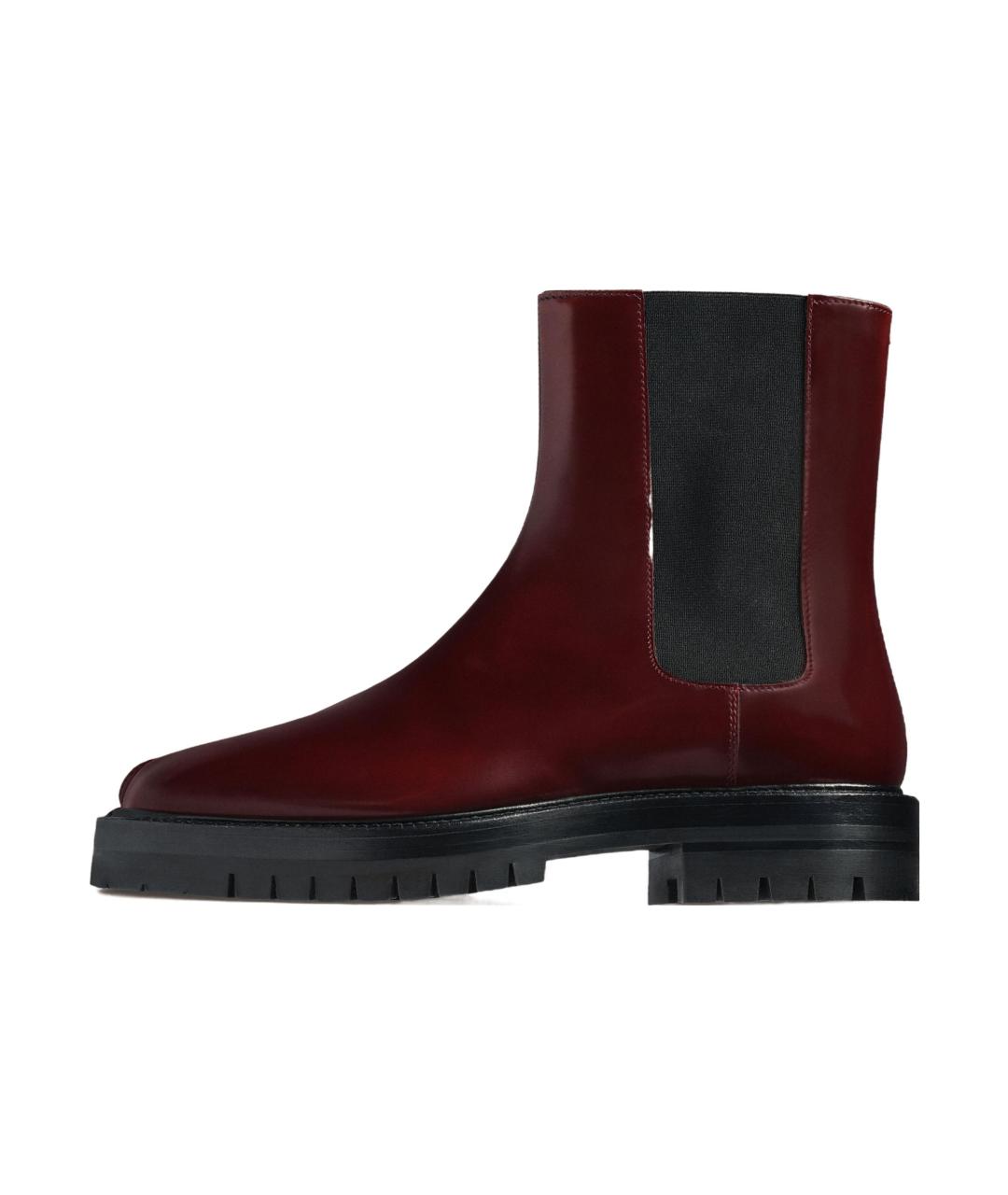 MAISON MARGIELA Бордовые кожаные полусапоги, фото 2