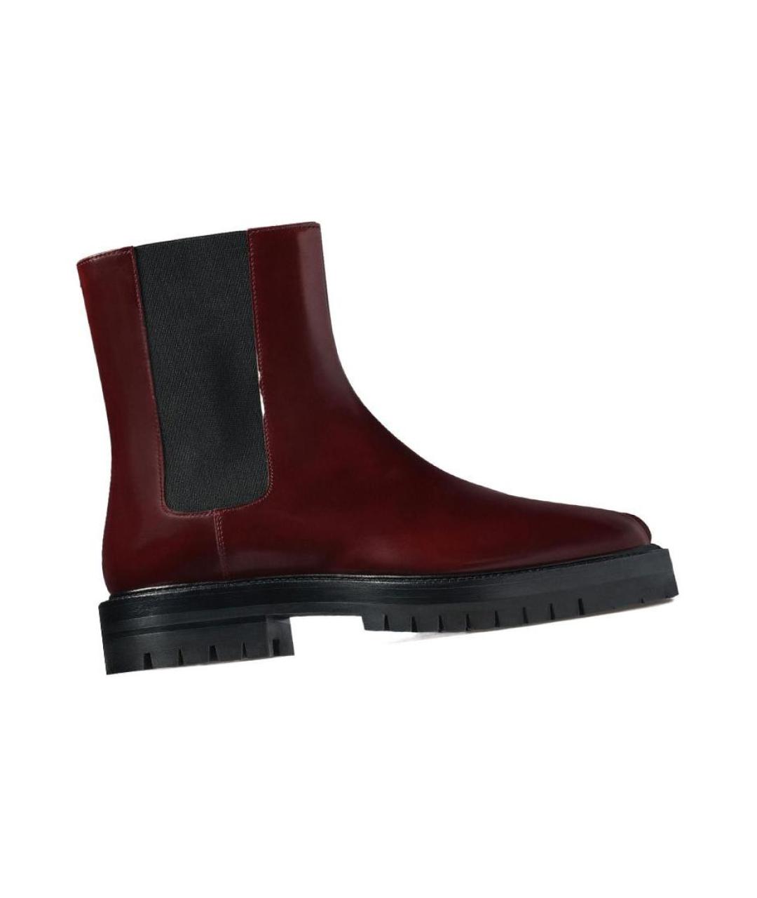MAISON MARGIELA Бордовые кожаные полусапоги, фото 4