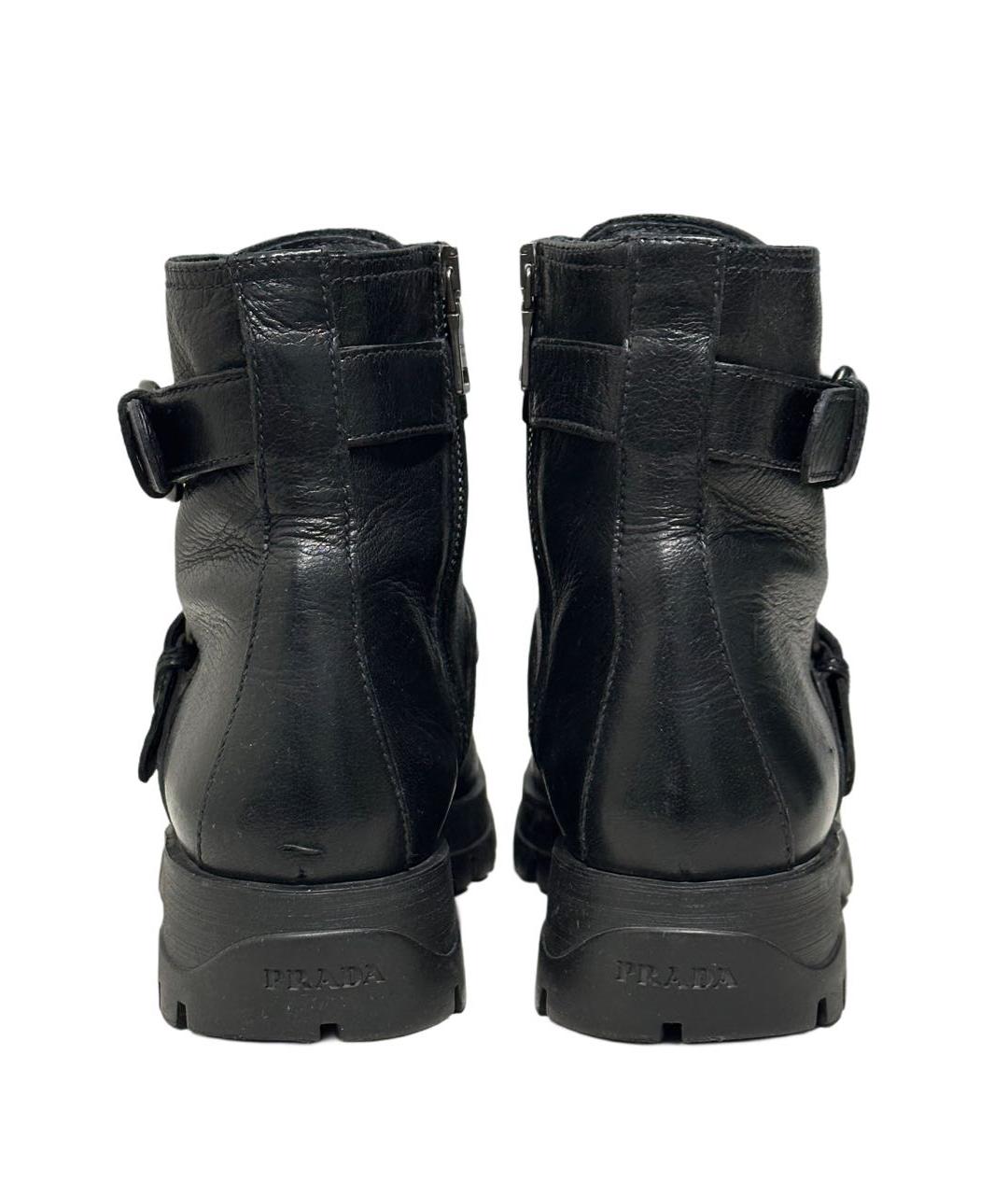 PRADA Черные кожаные ботинки, фото 4
