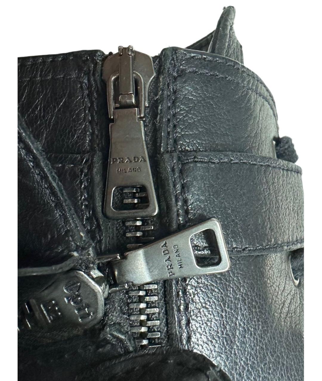 PRADA Черные кожаные ботинки, фото 7