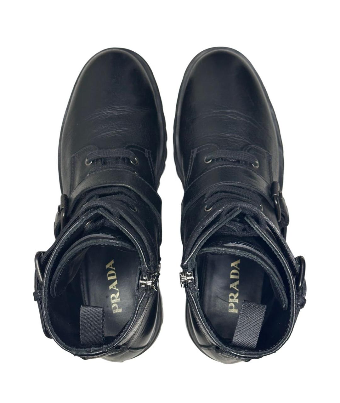 PRADA Черные кожаные ботинки, фото 3