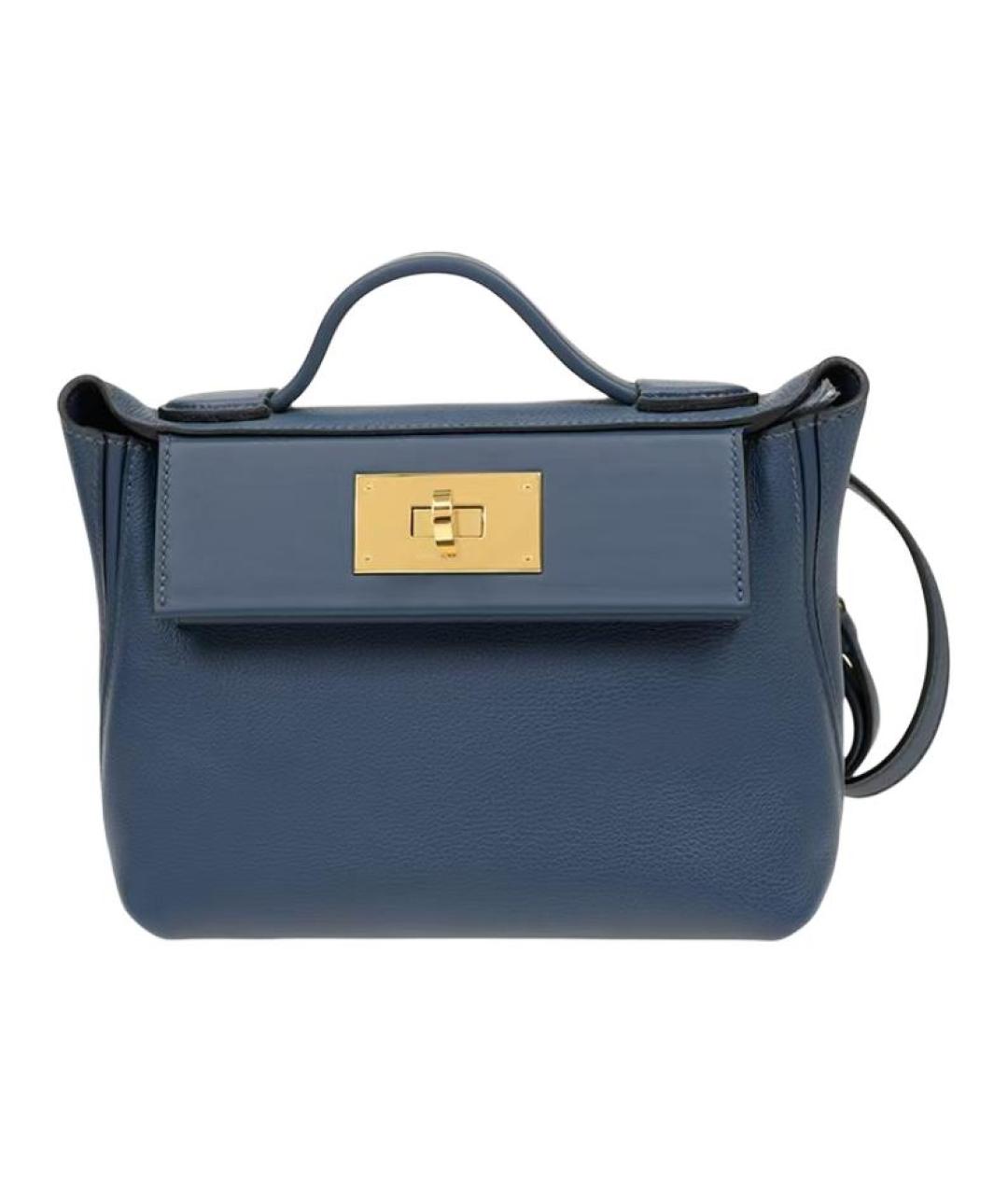 HERMES Синяя кожаная сумка через плечо, фото 1