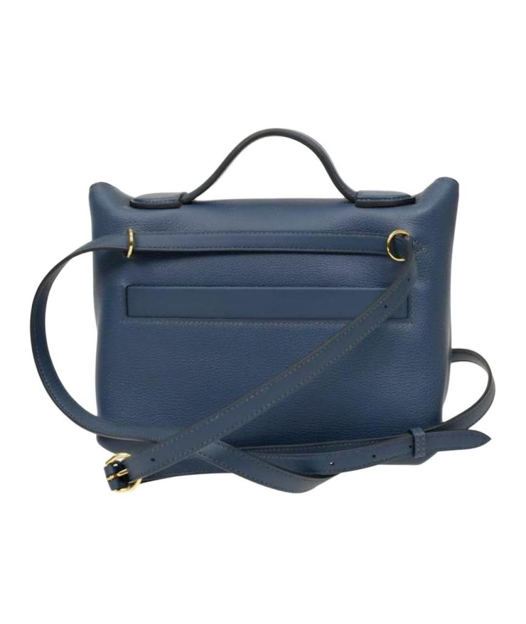 HERMES Синяя кожаная сумка через плечо, фото 3