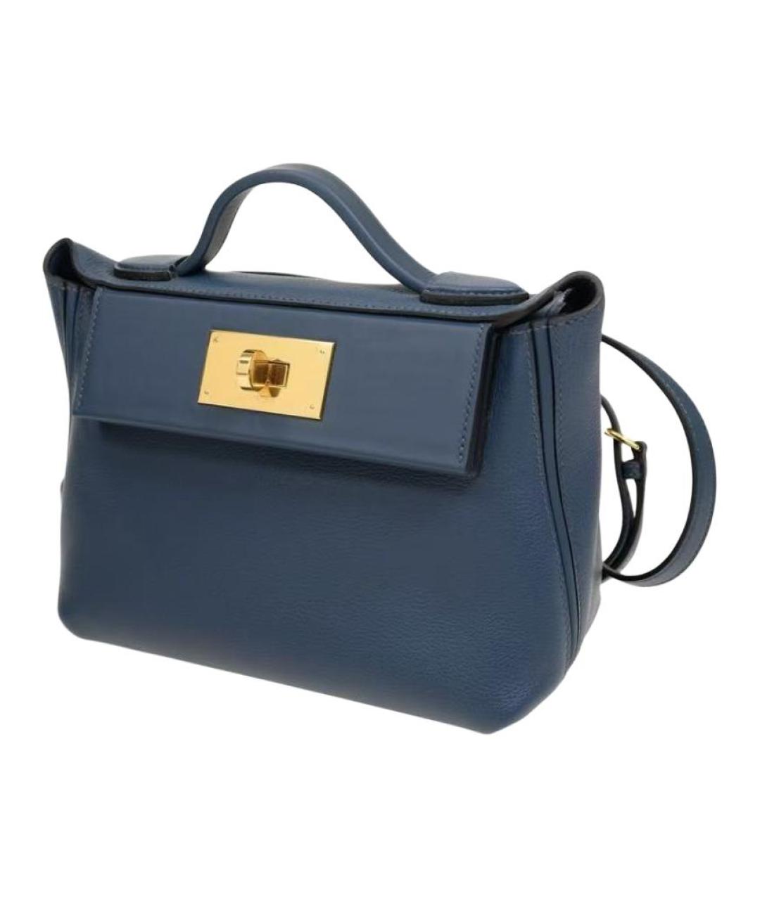 HERMES Синяя кожаная сумка через плечо, фото 2