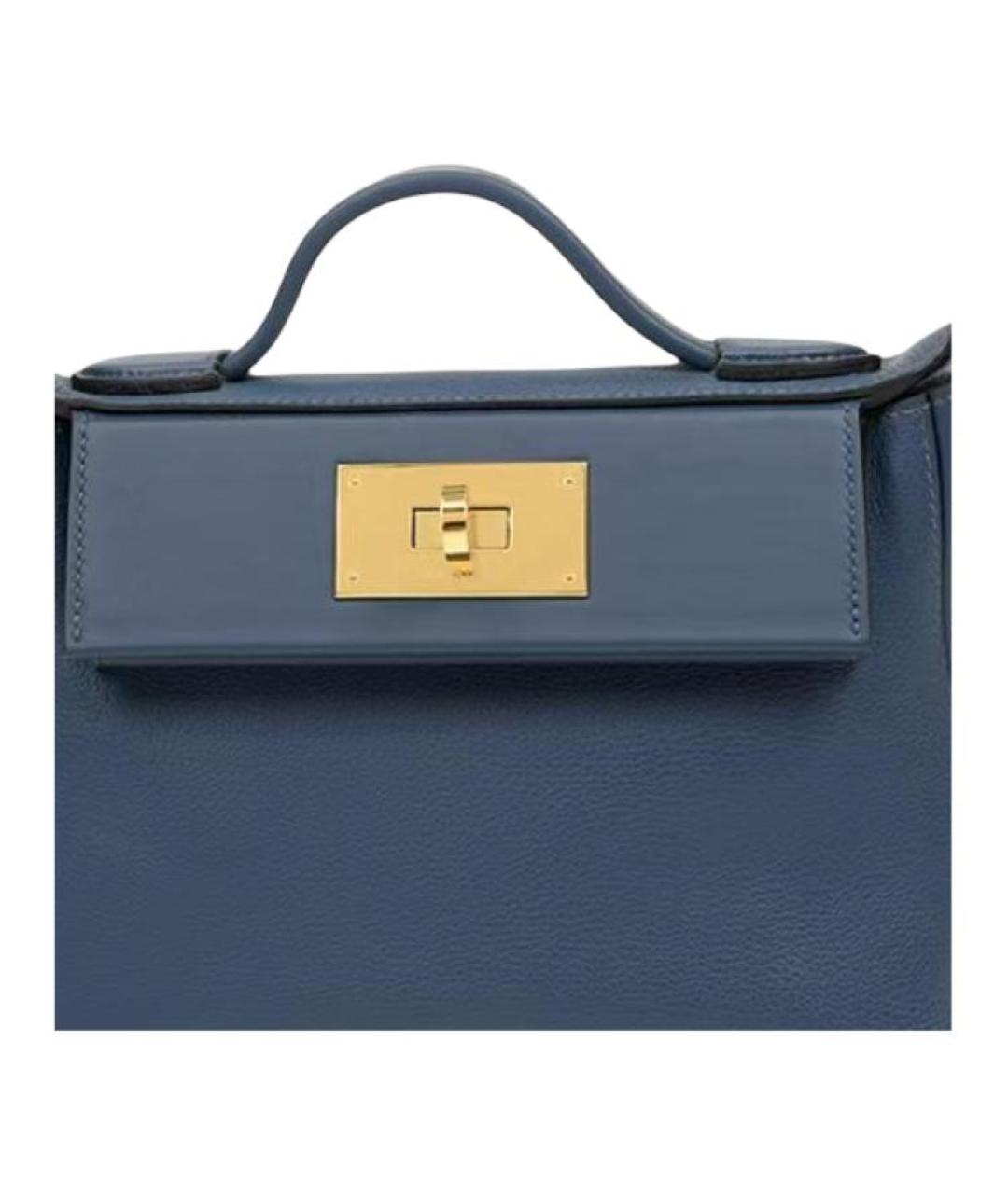 HERMES Синяя кожаная сумка через плечо, фото 5
