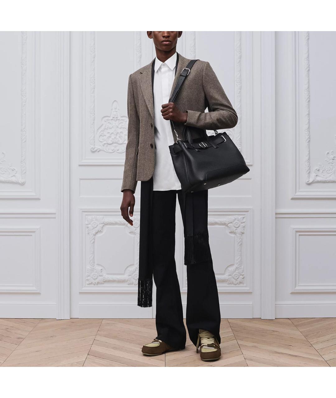 CHRISTIAN DIOR Черная кожаная сумка на плечо, фото 5