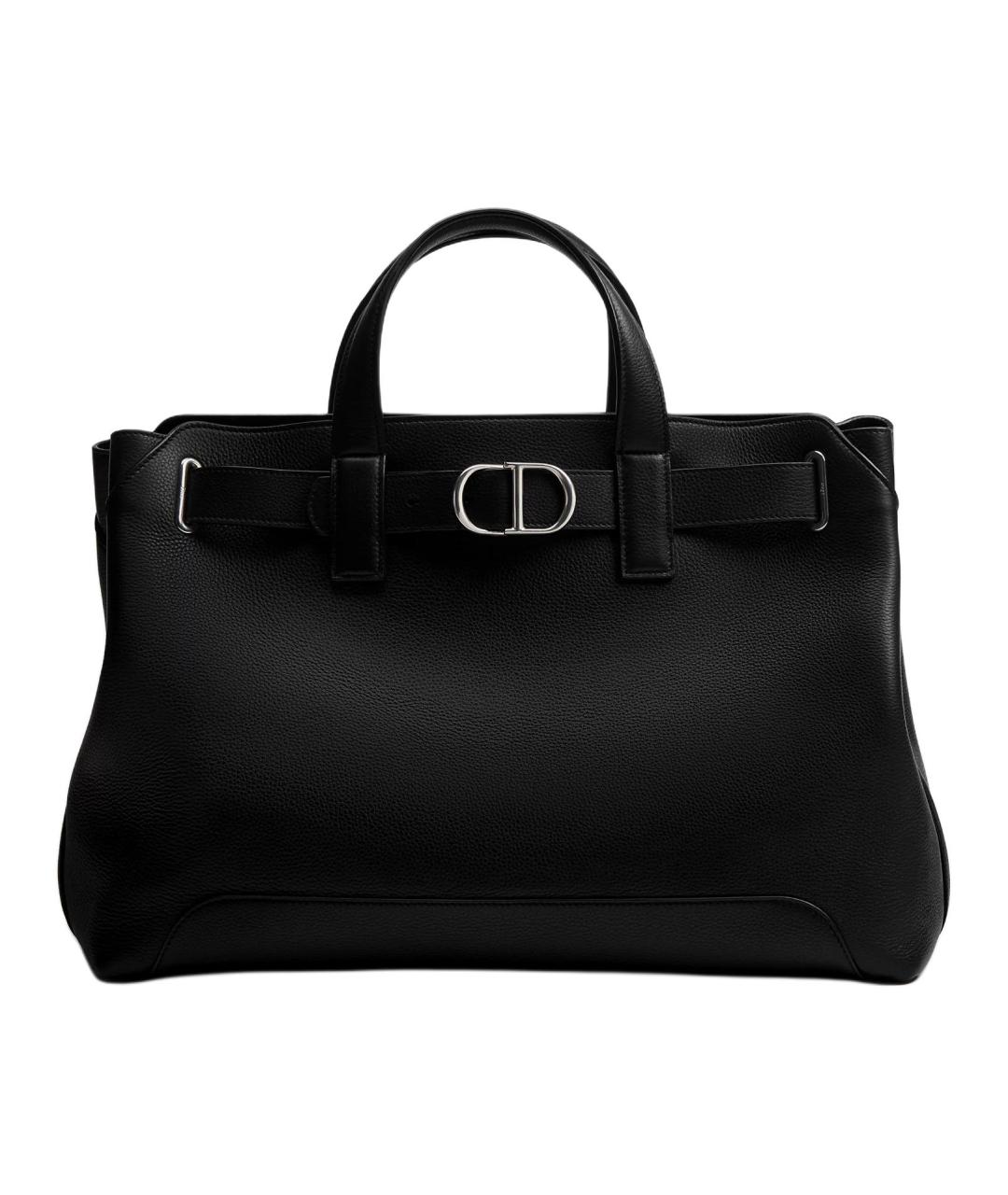 CHRISTIAN DIOR Черная кожаная сумка на плечо, фото 1