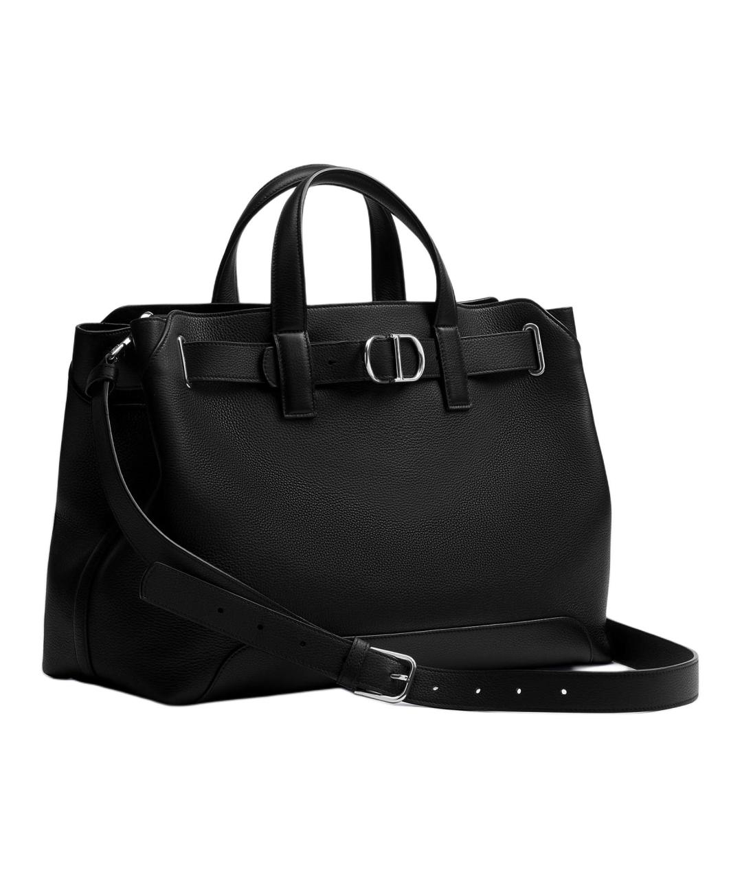 CHRISTIAN DIOR Черная кожаная сумка на плечо, фото 2