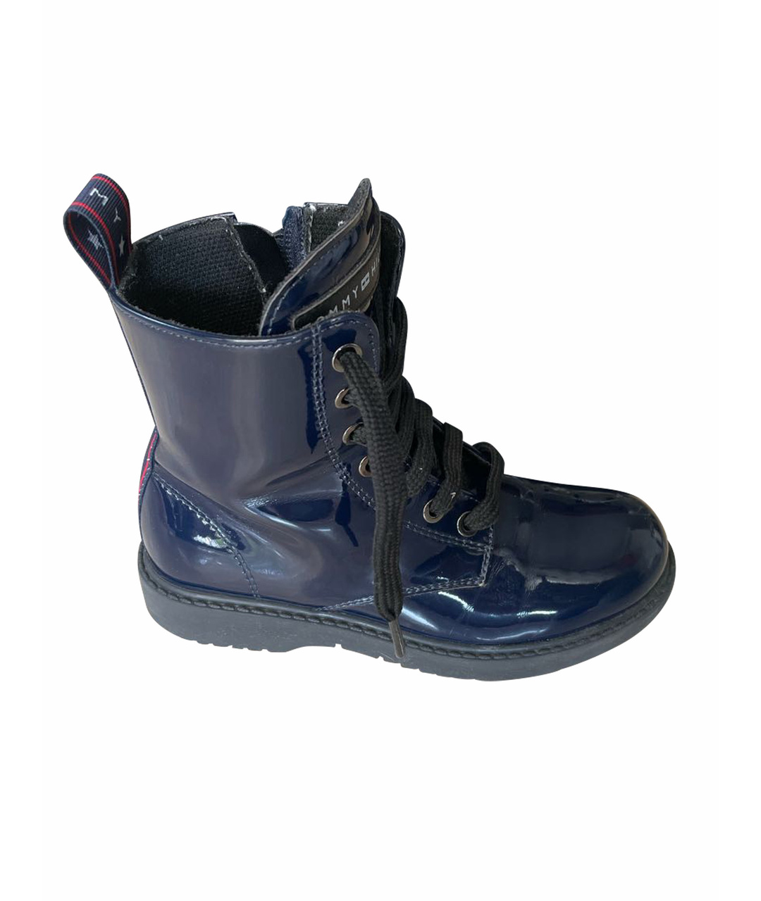 HILFIGER COLLECTION Темно-синие ботинки из лакированной кожи, фото 1