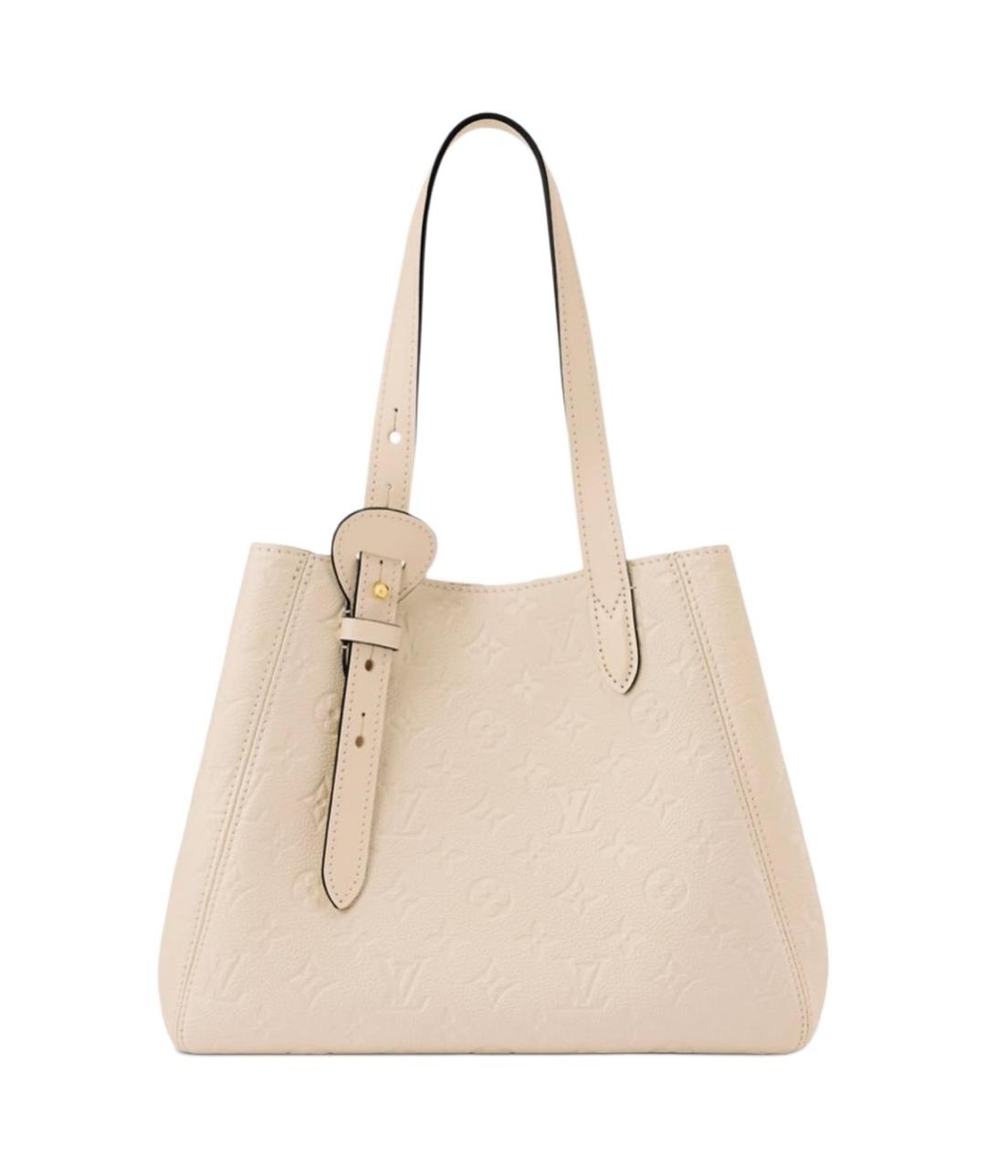 LOUIS VUITTON Бежевая кожаная сумка через плечо, фото 4