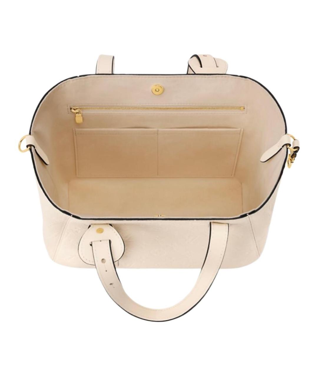 LOUIS VUITTON Бежевая кожаная сумка через плечо, фото 5