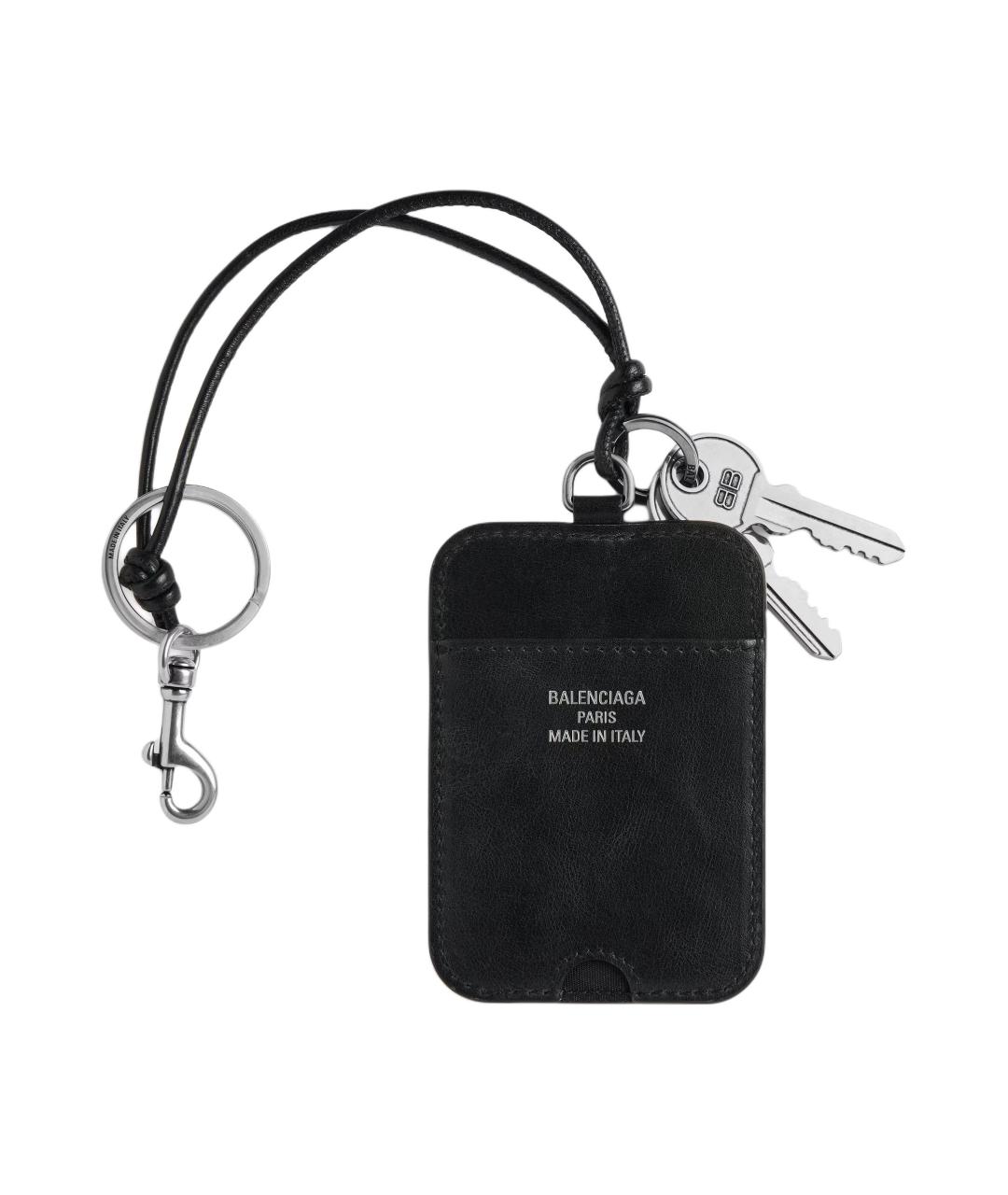 BALENCIAGA Черный кожаный кардхолдер, фото 2