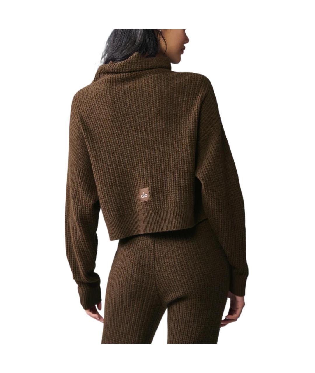 ALO YOGA Коричневый кашемировый джемпер / свитер, фото 2
