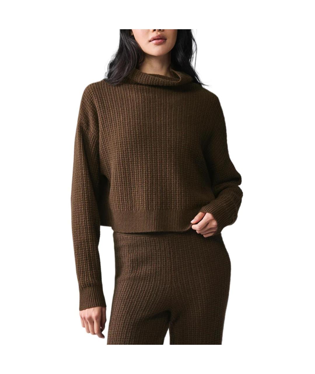 ALO YOGA Коричневый кашемировый джемпер / свитер, фото 3