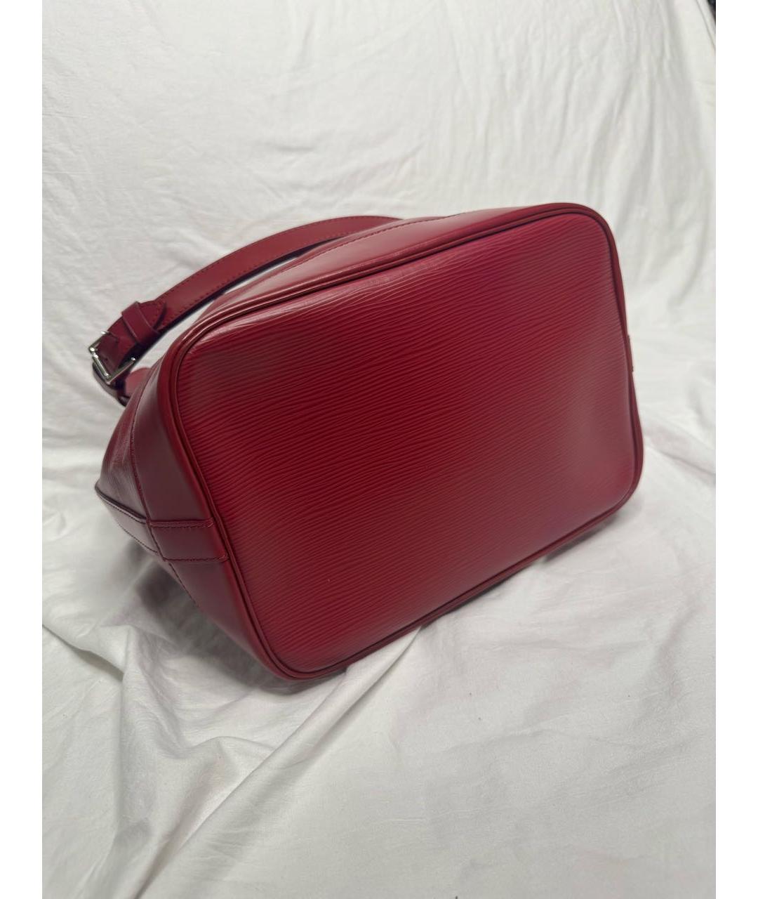 LOUIS VUITTON Бордовая кожаная сумка тоут, фото 5
