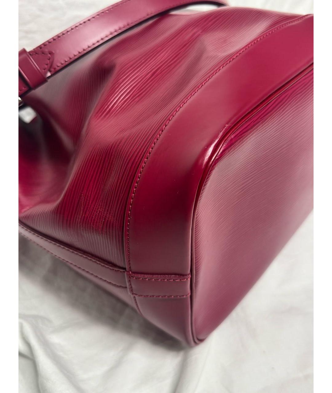 LOUIS VUITTON Бордовая кожаная сумка тоут, фото 6