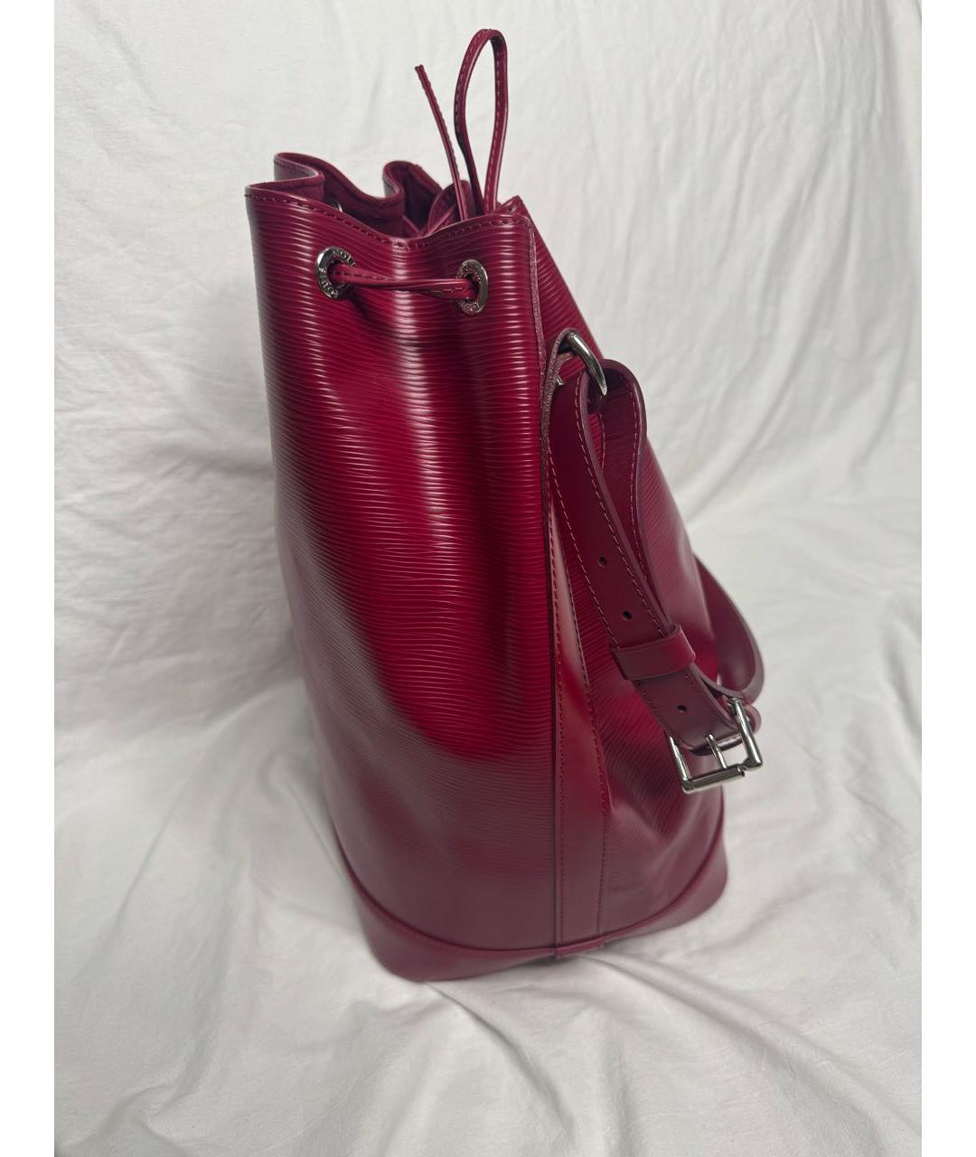 LOUIS VUITTON Бордовая кожаная сумка тоут, фото 4