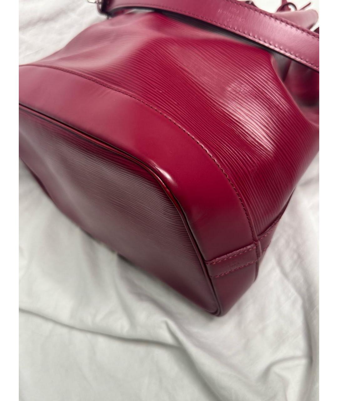 LOUIS VUITTON Бордовая кожаная сумка тоут, фото 7