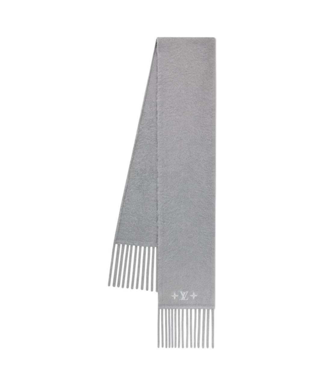 LOUIS VUITTON Серый шерстяной шарф, фото 1