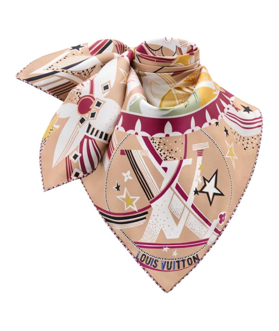 LOUIS VUITTON Мульти шелковый шарф, фото 2