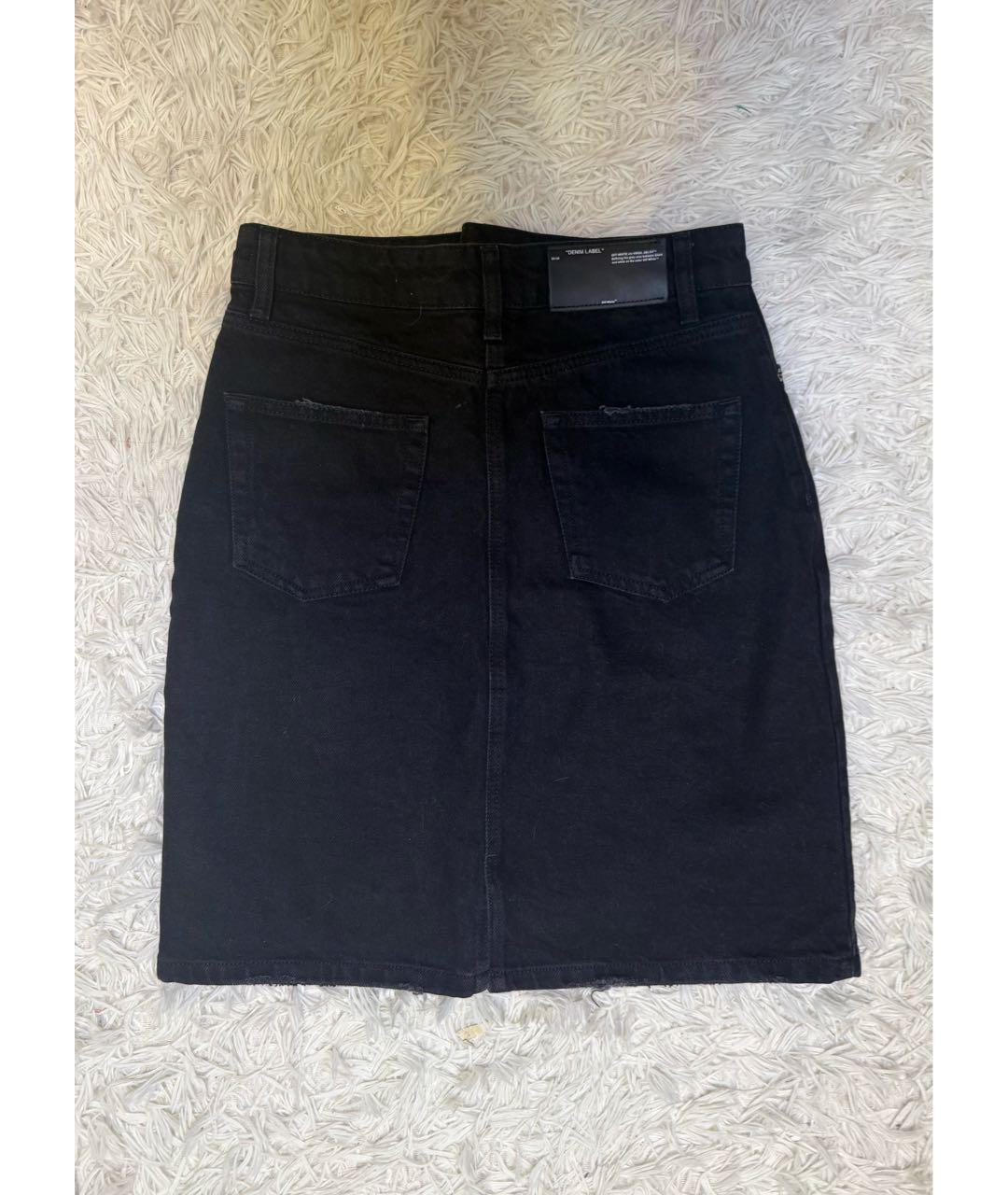 OFF-WHITE Черная деним юбка мини, фото 2