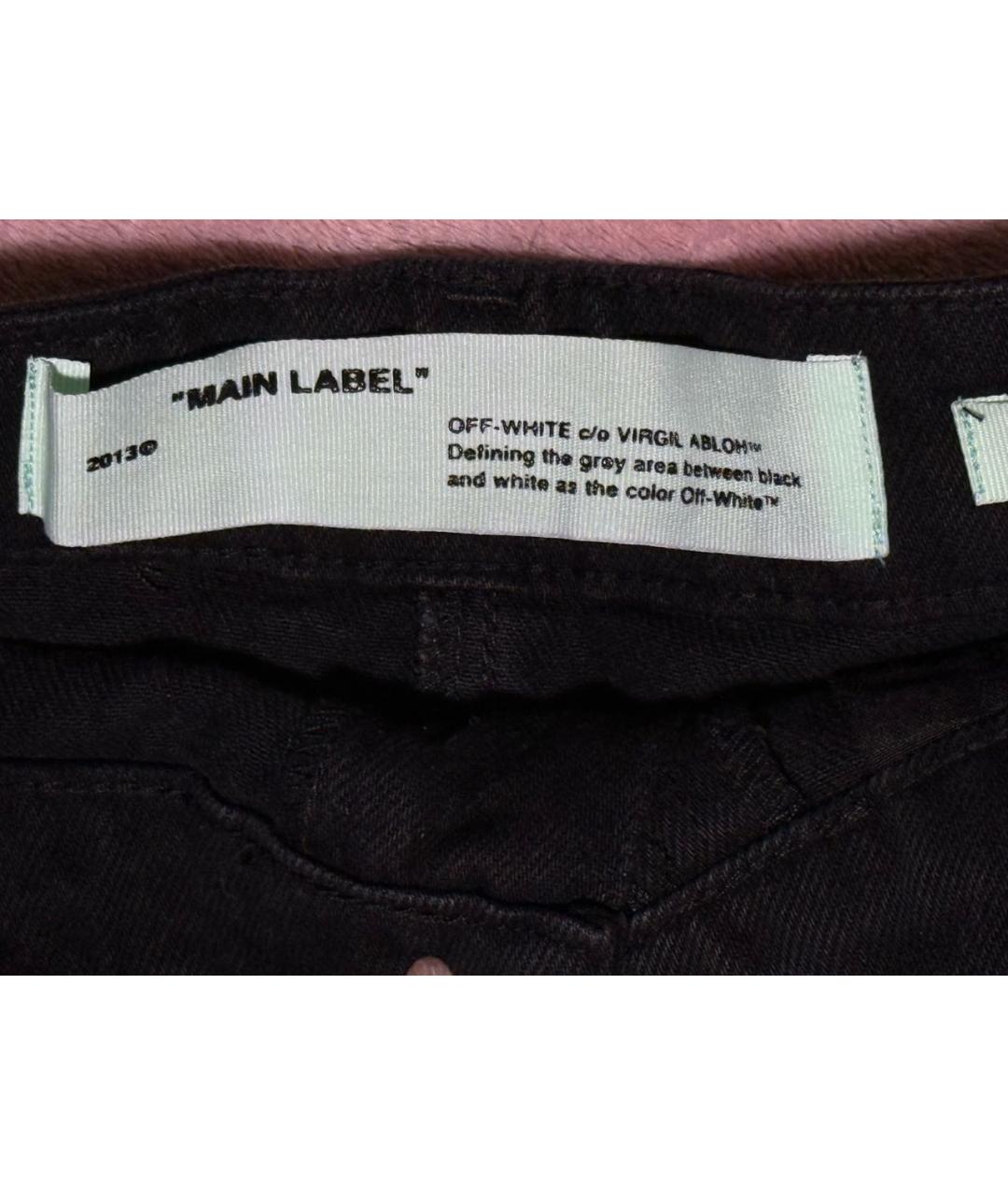 OFF-WHITE Черная деним юбка мини, фото 3