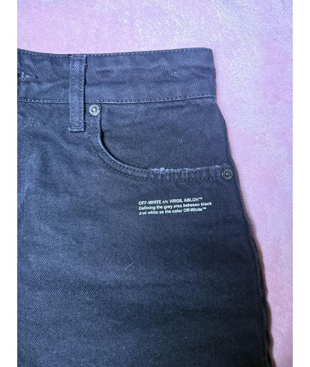 OFF-WHITE Черная деним юбка мини, фото 8